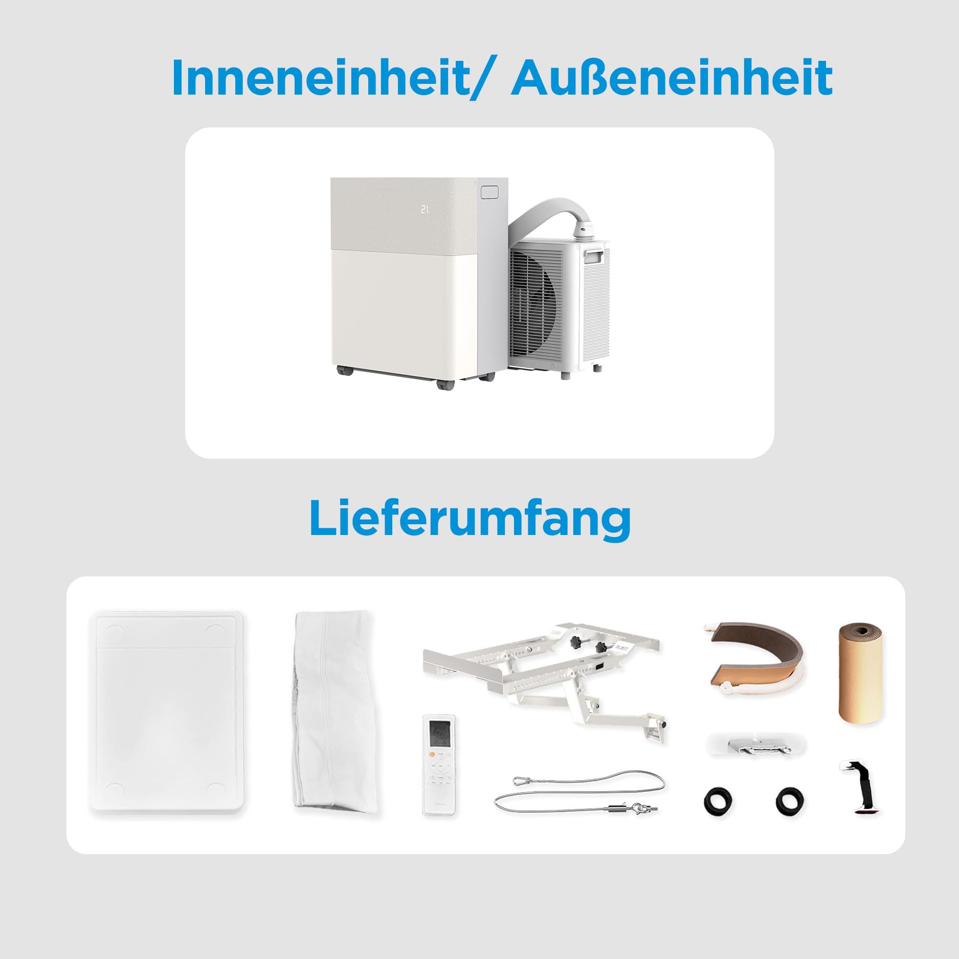 Midea PortaSplit-E Mobile Klimaanlage,Kühlen A++/Heizen A+