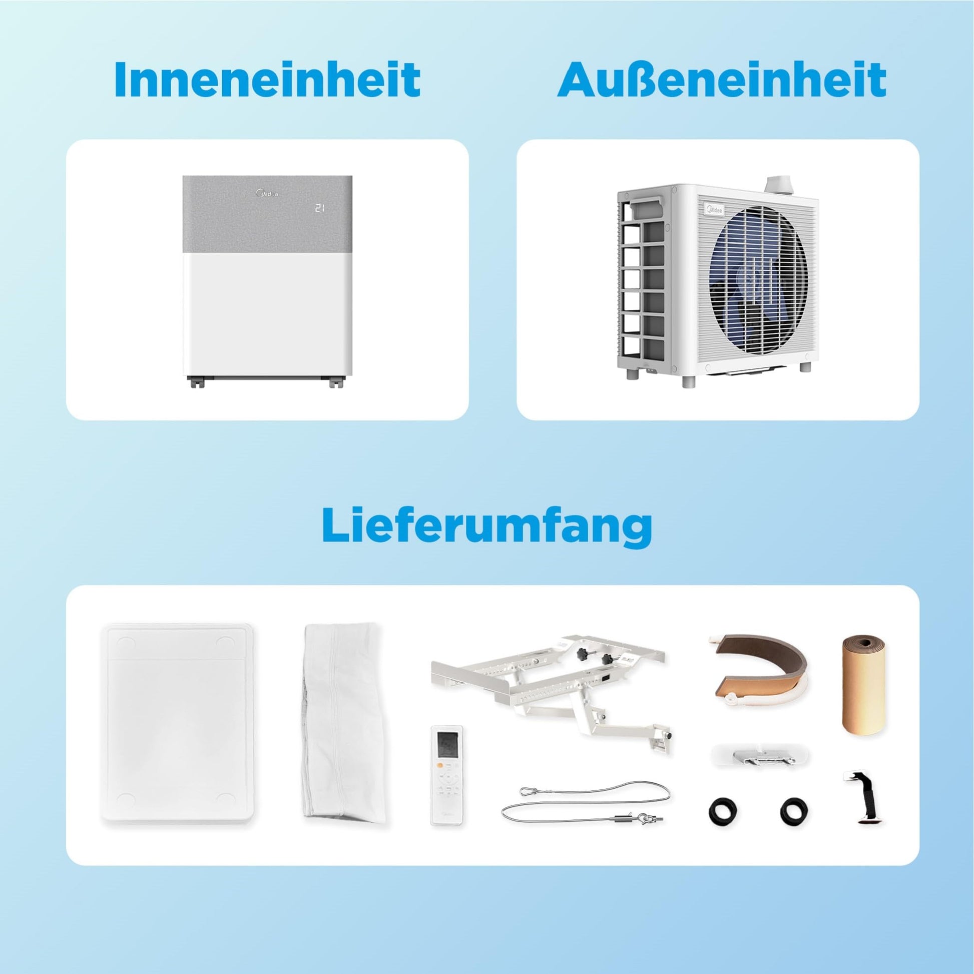 Midea PortaSplit-E Mobile Klimaanlage,Kühlen A++/Heizen A+
